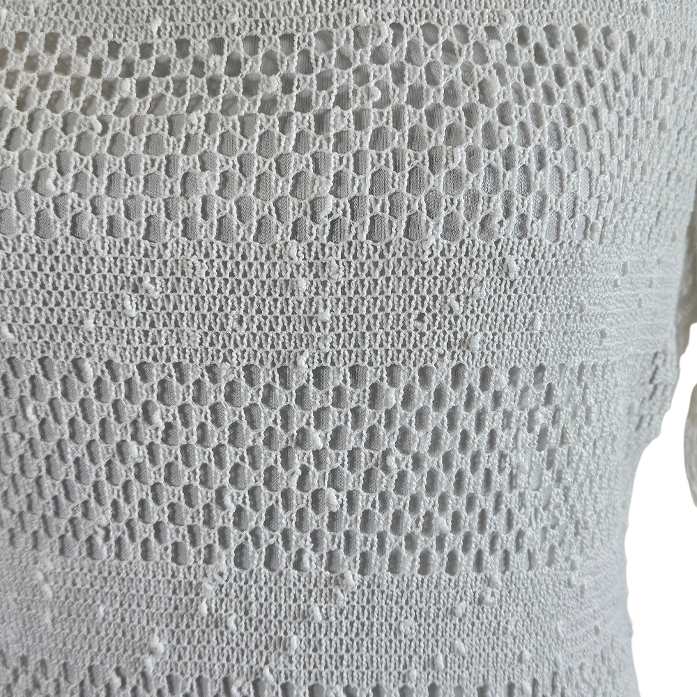 Cream Knit Midi Crochet Dress - Picture 4 of 7